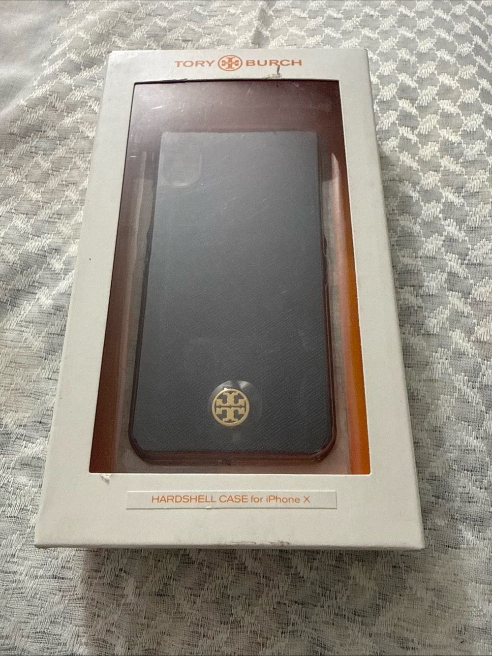 Tory Burch Black Hardshell blue Case for iPhone X